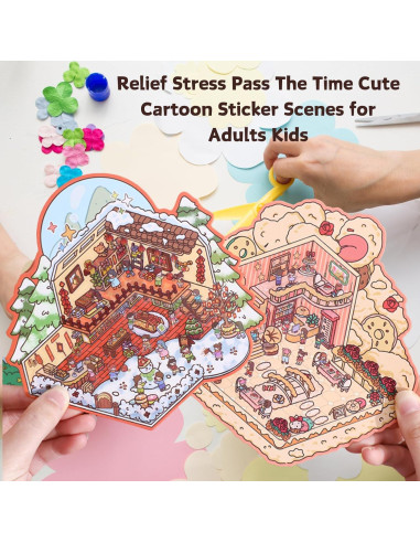 Set de Stickers 3D Casa Genérico - 8 Piezas Creativas