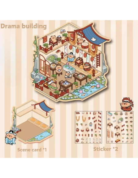 Set de Stickers 3D Casa Genérico - 8 Piezas Creativas Set de Stickers 3D Casa Genérico - 8 Piezas Creativas