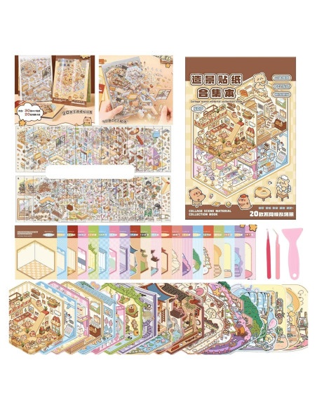 Set de Pegatinas 3D TIYIMIYUXU para Aliviar Estrés - 20 Escenas