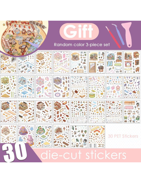 Set de Pegatinas 3D TIYIMIYUXU para Aliviar Estrés - 20 Escenas