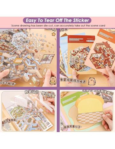 Set de Pegatinas 3D TIYIMIYUXU para Aliviar Estrés - 20 Escenas