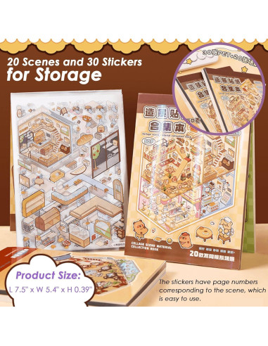 Set de Pegatinas 3D TIYIMIYUXU para Aliviar Estrés - 20 Escenas