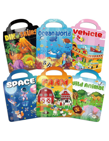 Set de 6 Libros de Stickers 3D Reutilizables Kalysky