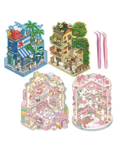 Set de 8 Pegatinas 3D DIY Genérico para Habitaciones 19x22 cm