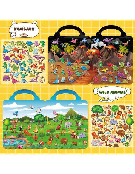 Set de 6 Libros de Stickers 3D Reutilizables Kalysky