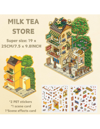 Set de 8 Pegatinas 3D DIY Genérico para Habitaciones 19x22 cm