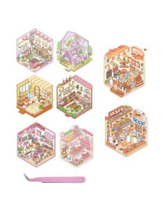 8 Juegos de Pegatinas 3D DIY Affoto para Manualidades