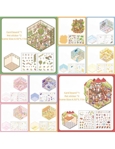 Set de Stickers 3D DIY Casa 20 Conjuntos Affoto