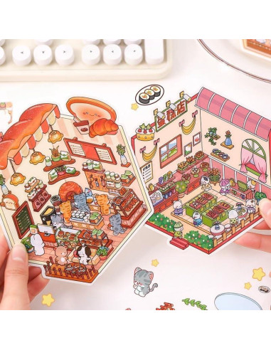 8 Juegos de Pegatinas 3D DIY Affoto para Manualidades