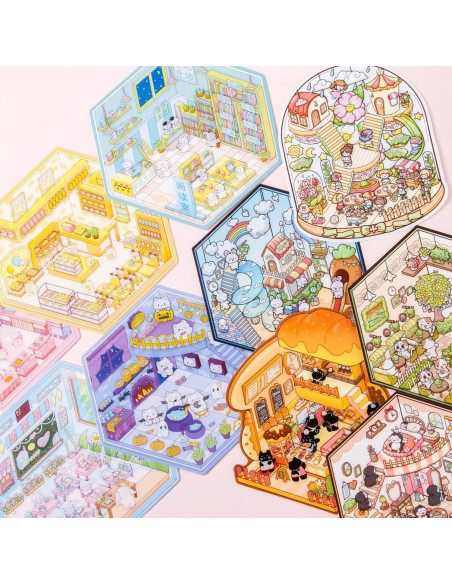 Set de Stickers 3D DIY Casa 20 Conjuntos Affoto