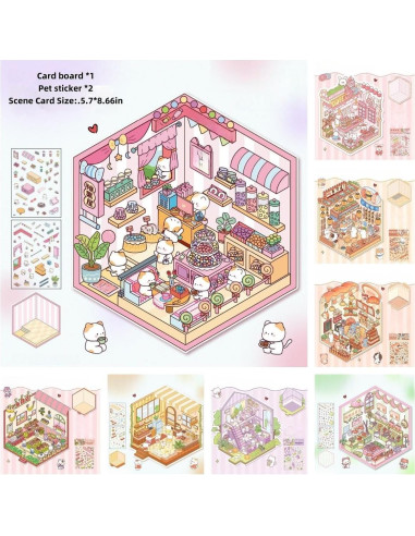 8 Juegos de Pegatinas 3D DIY Affoto para Manualidades