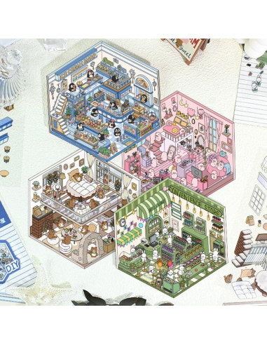 8 Stickers 3D Limvoo para Decorar - Creativos y Reutilizables