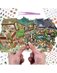 4 Sets Stickers 3D DIY Casa Escena BROVITI Vintage 2