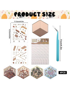 4 Sets Stickers 3D DIY LLOUSSAK para Mini Escenas 11.5x12.5 cm 2