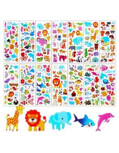 Pegatinas 3D Animales UPINS - 200 Piezas Multicolor