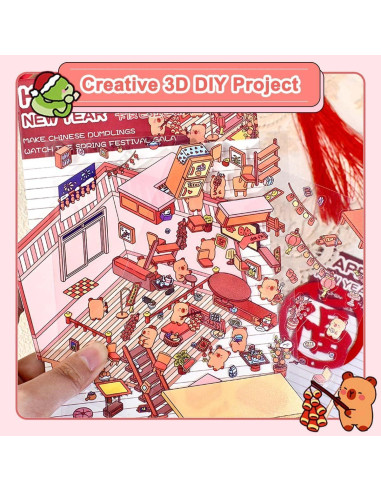 Stickers 3D DIY Maubbor - 8 Piezas Multicolor para Adultos