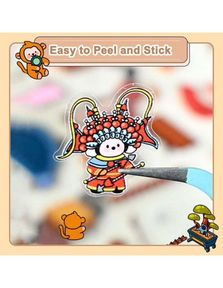 Stickers 3D DIY Maubbor - 8 Piezas Multicolor para Adultos