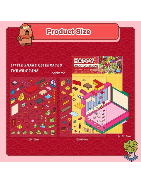 Stickers 3D DIY Maubbor - 8 Piezas Multicolor para Adultos