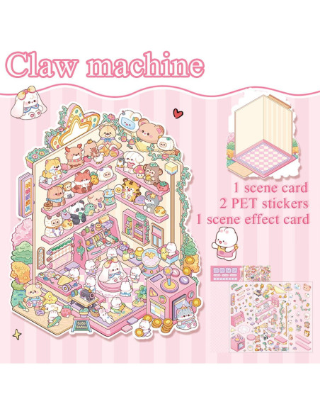 4 Juegos de Stickers 3D AUKIOOA para Niñas - DIY Creativo