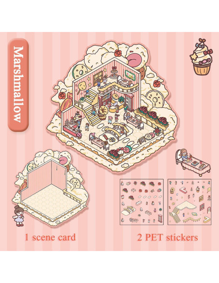 4 Juegos de Stickers 3D AUKIOOA para Niñas - DIY Creativo