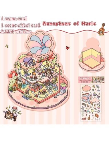 4 Juegos de Stickers 3D AUKIOOA para Niñas - DIY Creativo