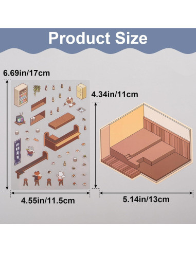 HINZIC 2 Juegos de Pegatinas 3D DIY Escenas de Animales