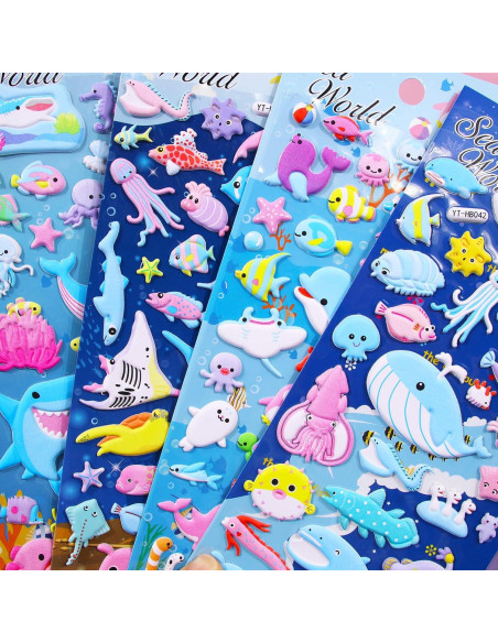 Stickers Espumosos de Vida Marina Sisiper - 140 Piezas Reutilizables