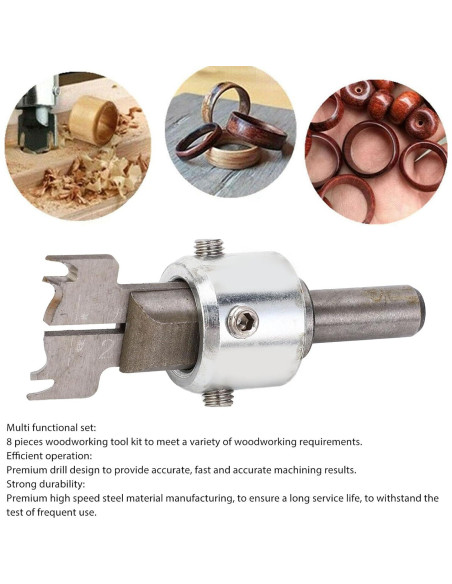 Juego de 8 Cortadores de Taladro HSS FTVOGUE para Carpintería