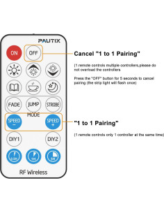 Controlador de Atenuación RF PAUTIX 18 Teclas 5-24V para LED 2