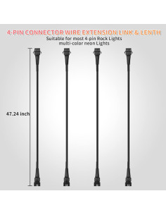 Cable Extensión LED RGB 4 Pines 4 Pcs 119.38 cm LD DARKEAGLE 2