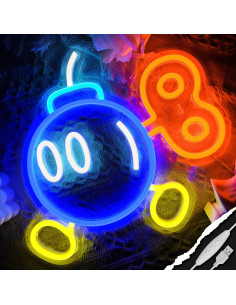 Luz de Neón Gamer VIKLIU Bomba 30x27cm USB Decorativa 2