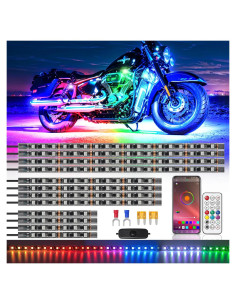 Kit de Luces LED RGB ZONECONA para Motocicleta 12PCS IP68