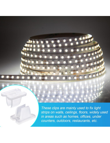 30 Clips de Montaje para Tiras de Luz LED Gosknor 5-6mm