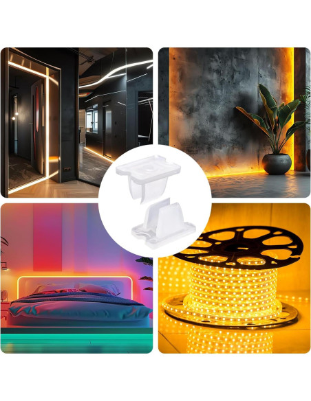 30 Clips de Montaje para Tiras de Luz LED Gosknor 5-6mm