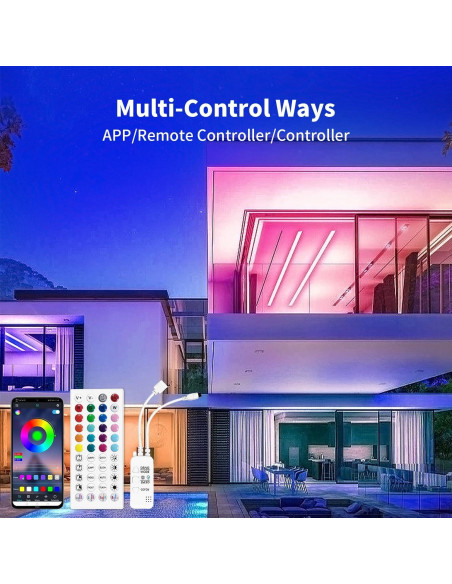 Tira de luces LED RGB iNextStation 5m con control APP y remoto