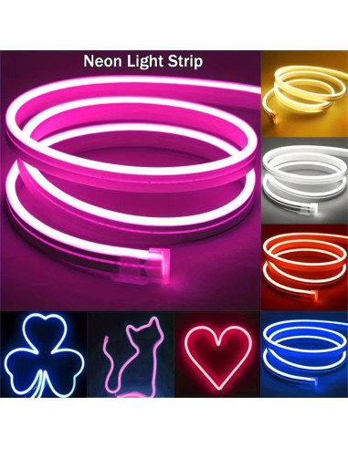 Luces de Neón LED 10M RGB IP67 con Control Remoto y App