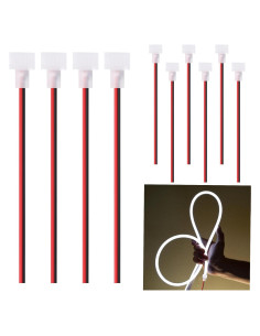 10 Conectores LED Neon 12V Sin Soldadura Relaxweex 6x12mm