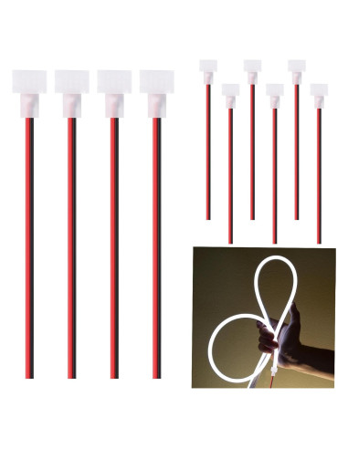 10 Conectores LED Neon 12V Sin Soldadura Relaxweex 6x12mm