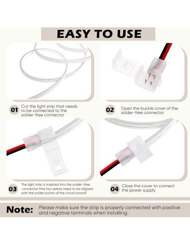 10 Conectores LED Neon 12V Sin Soldadura Relaxweex 6x12mm
