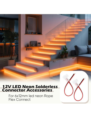 10 Conectores LED Neon 12V Sin Soldadura Relaxweex 6x12mm