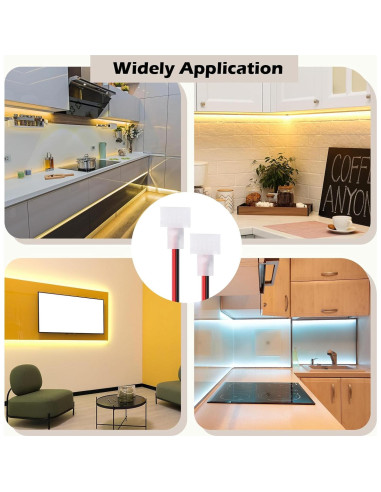 10 Conectores LED Neon 12V Sin Soldadura Relaxweex 6x12mm