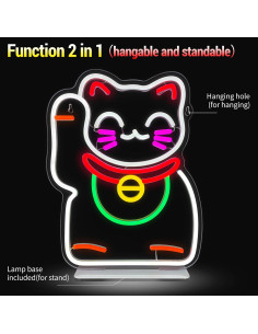 Cartel de Neón Gato de la Suerte LED 35x27.5 cm 2