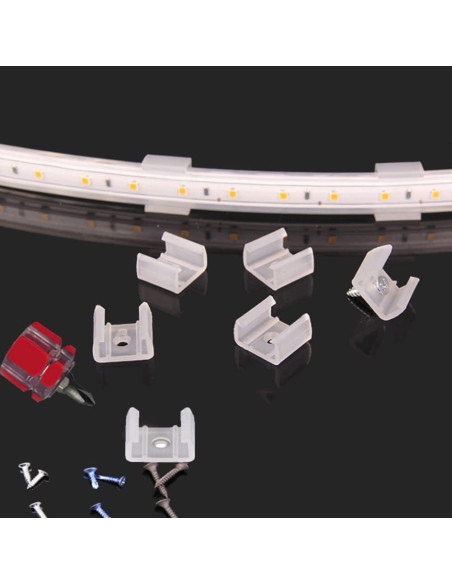 120 Clips de Montaje para Tiras de Luz LED 10mm GHR00101