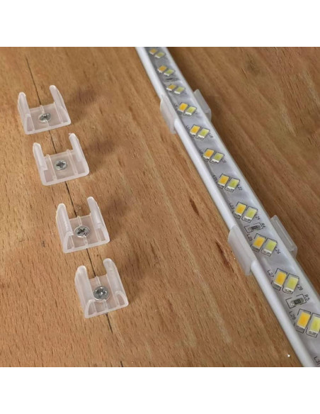 120 Clips de Montaje para Tiras de Luz LED 10mm GHR00101