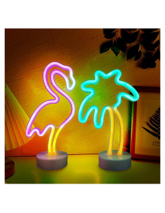 Luz Neon Decorativa UrsaMajor 2 Paquetes Flamenco y Palma