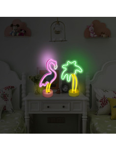 Luz Neon Decorativa UrsaMajor 2 Paquetes Flamenco y Palma 2
