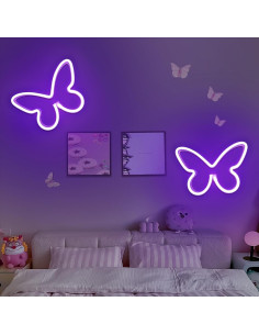 Luz de Neón Mariposa LED UrsaMajor - Paquete de 2 - 16x22.5cm 2