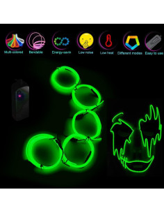 Cable de luz de neón 5m TiTiToo verde decorativo 2