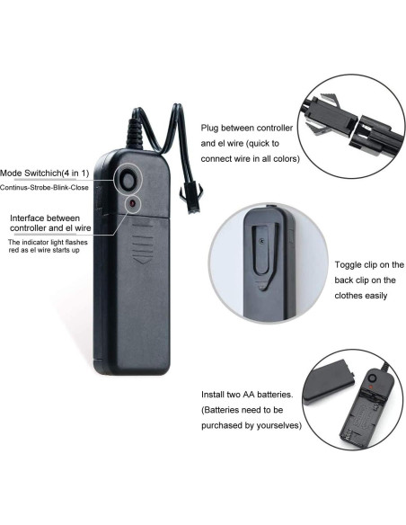 Cable de luz de neón 5m TiTiToo verde decorativo