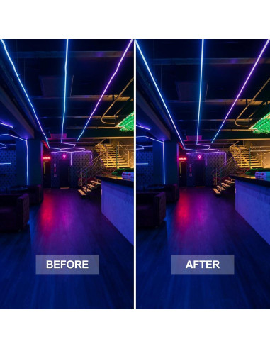 Canales de Aluminio GZBtech para Luz de Neón Única - 10 Piezas